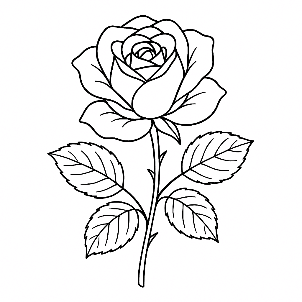 Rosa para colorir