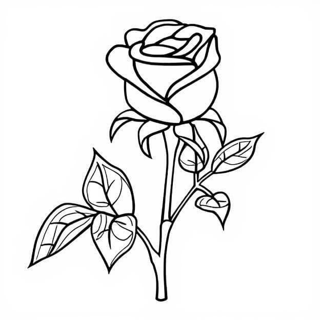 Rosa clássica para colorir