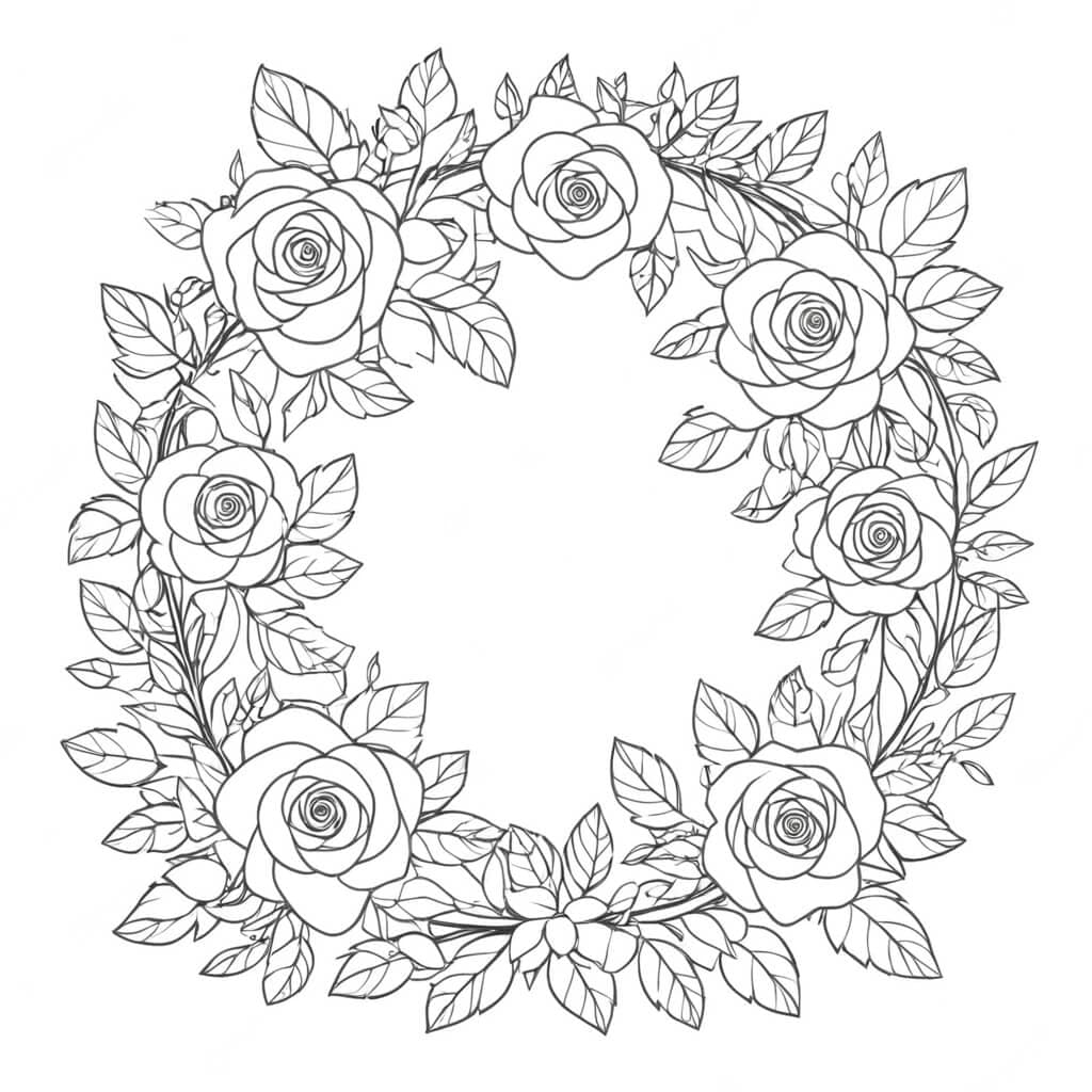 Rosas em espiral para colorir