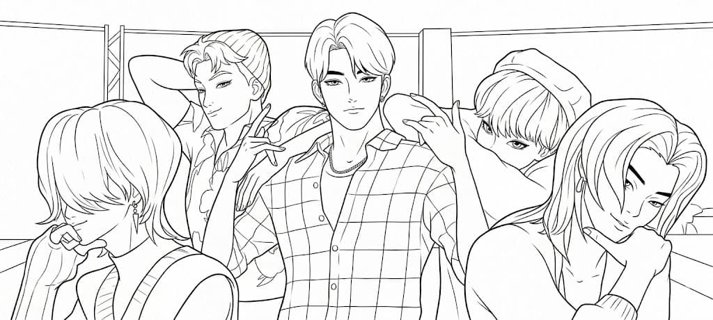 Grupo Saja Boys para colorir