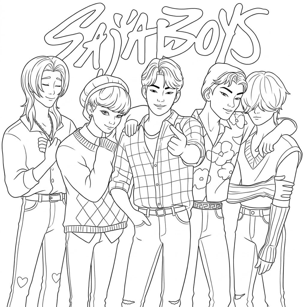 Saja Boys meninos para colorir