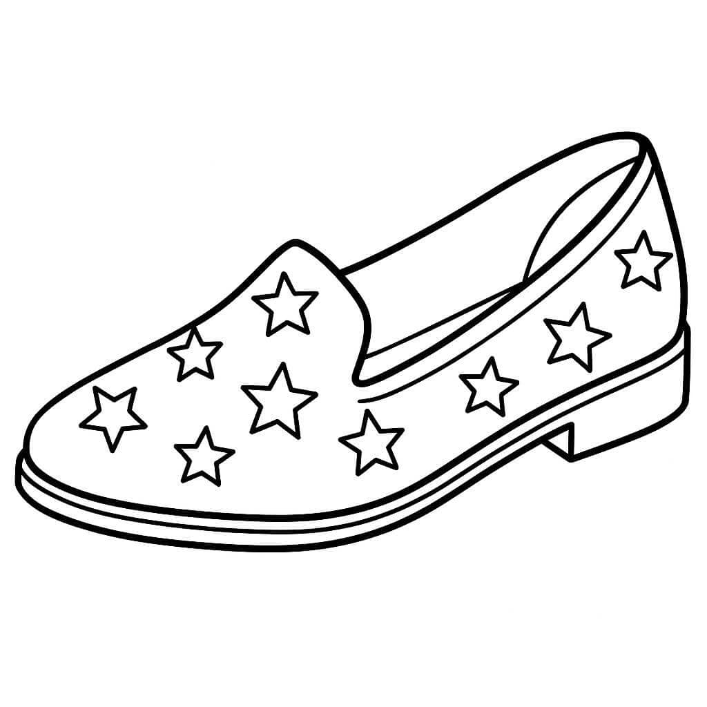 Sapato com estrelas para colorir