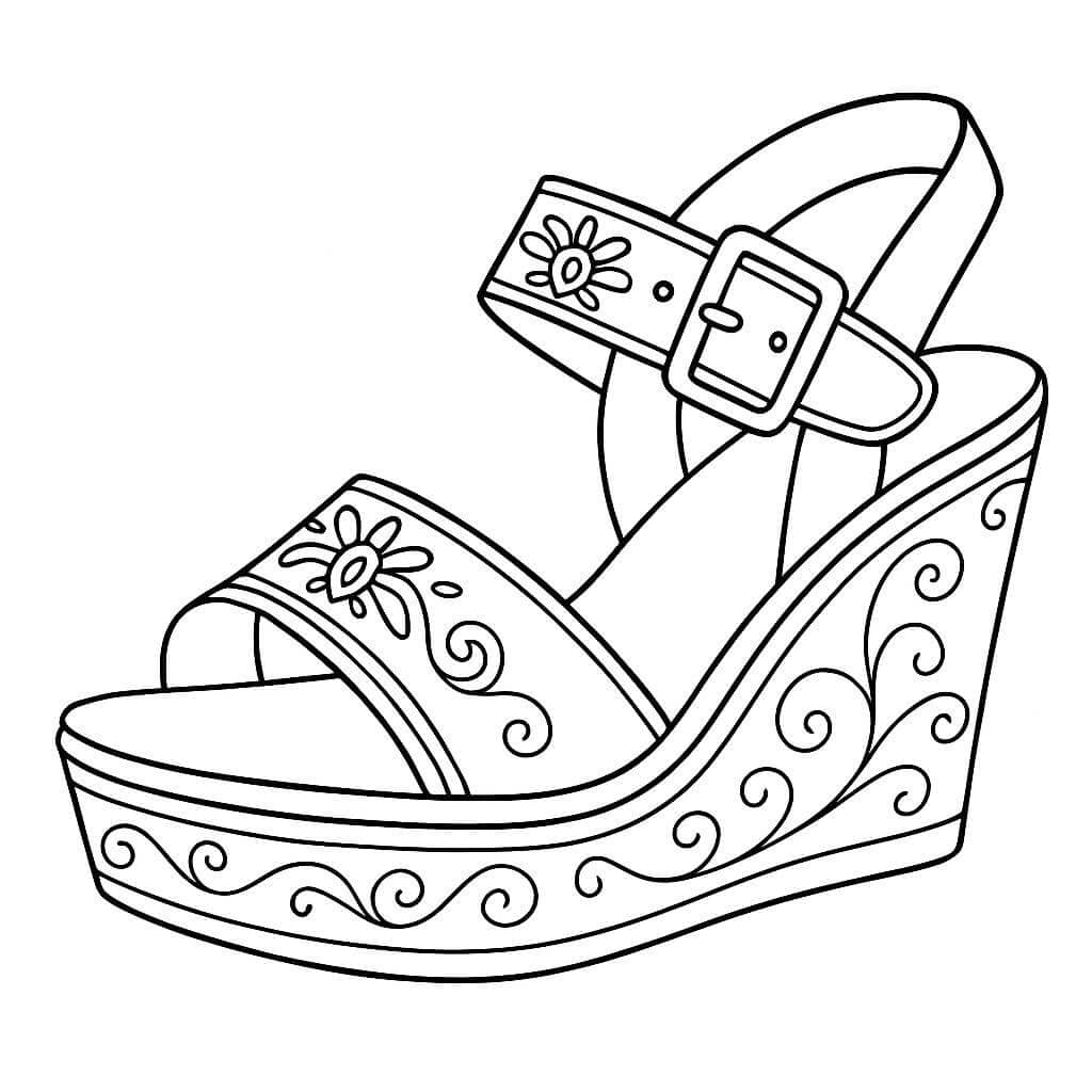 Sapato feminino plataforma para colorir