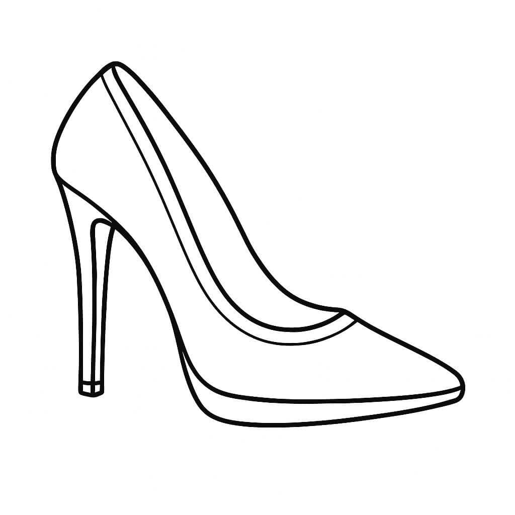 Sapato feminino de salto alto para colorir