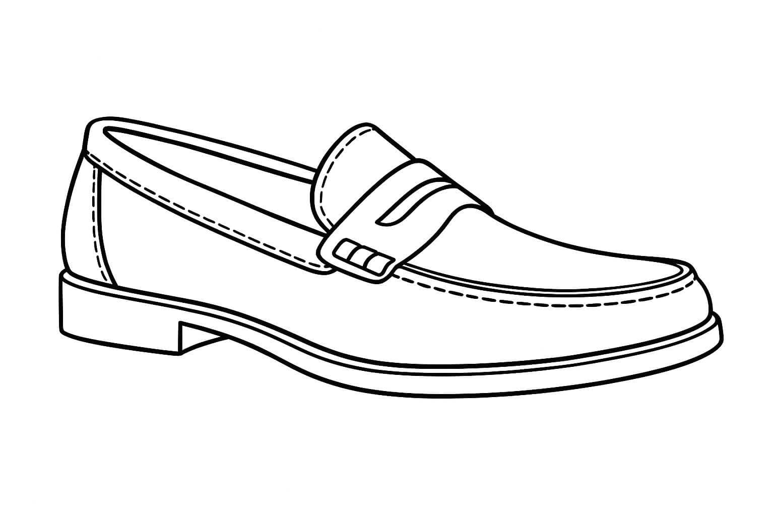 Sapato mocassim masculino para colorir