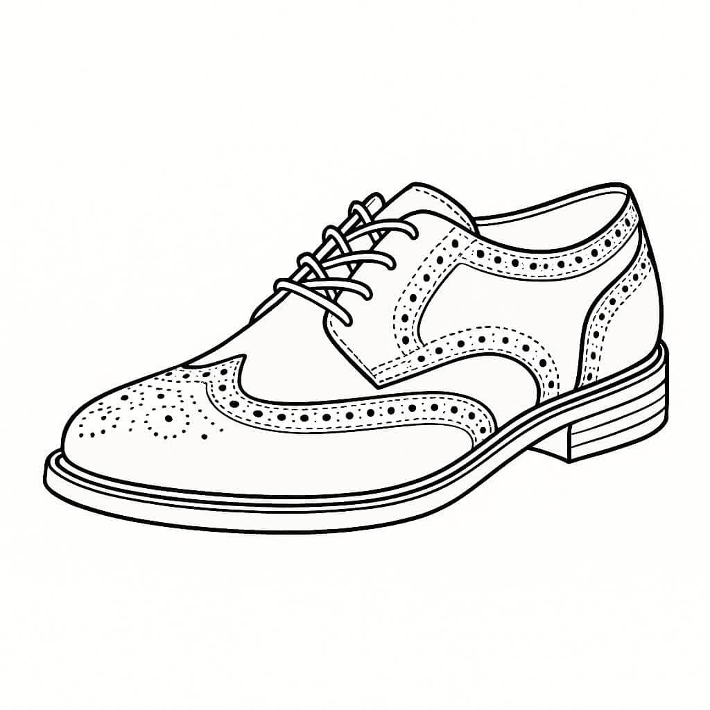 Sapato wingtip masculino para colorir