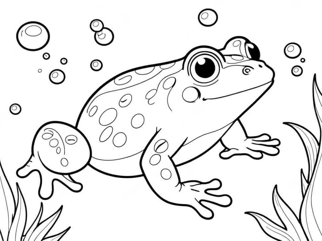 Sapo com bolhas de água para colorir