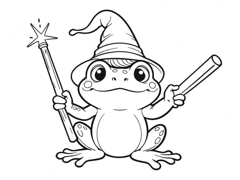 Sapo mago para colorir