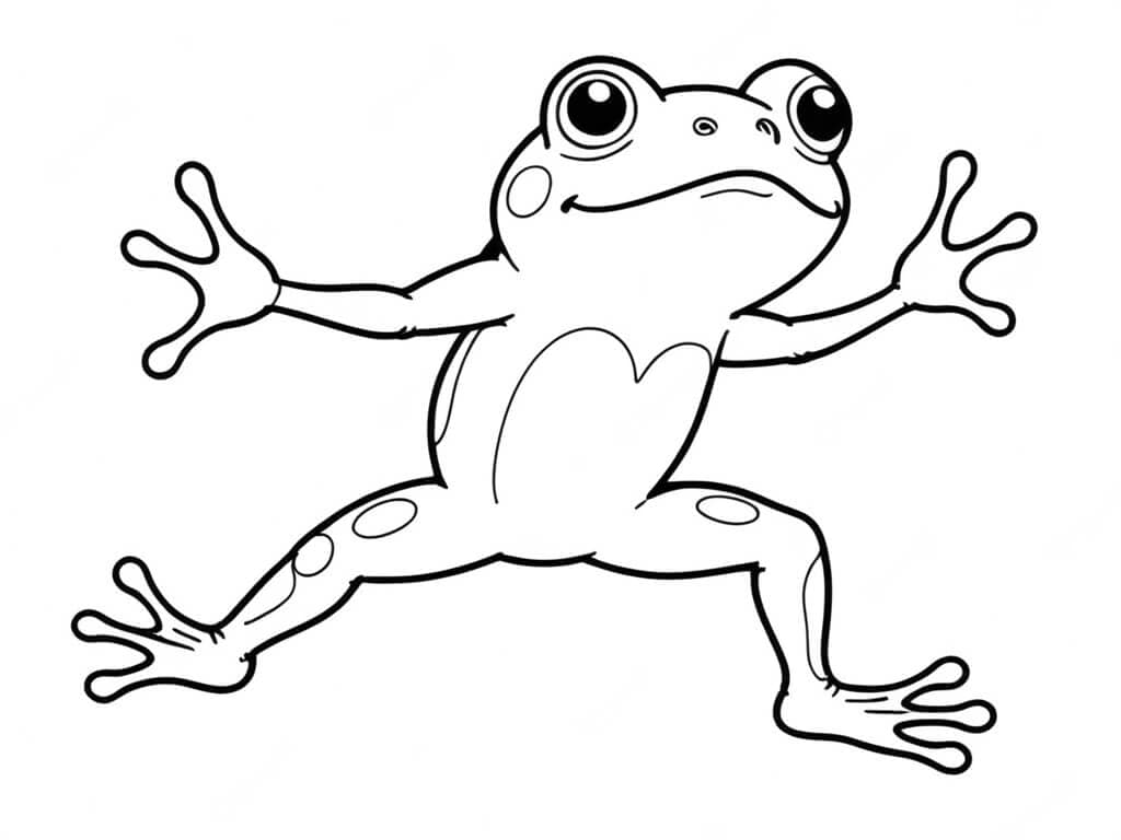 Sapo pulando para colorir