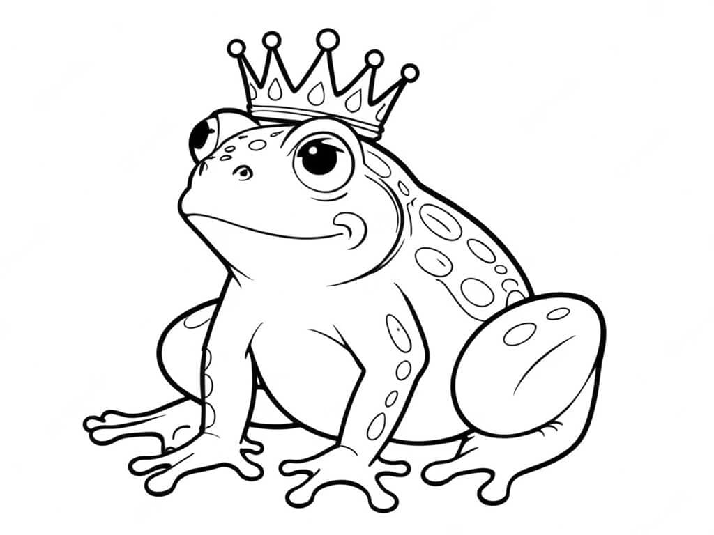 Sapo rei para colorir