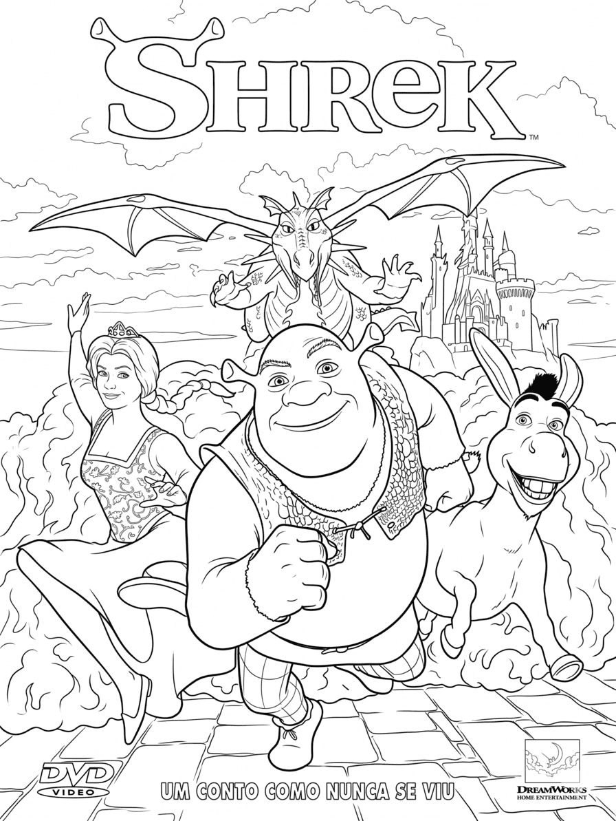 Shrek capa para colorir