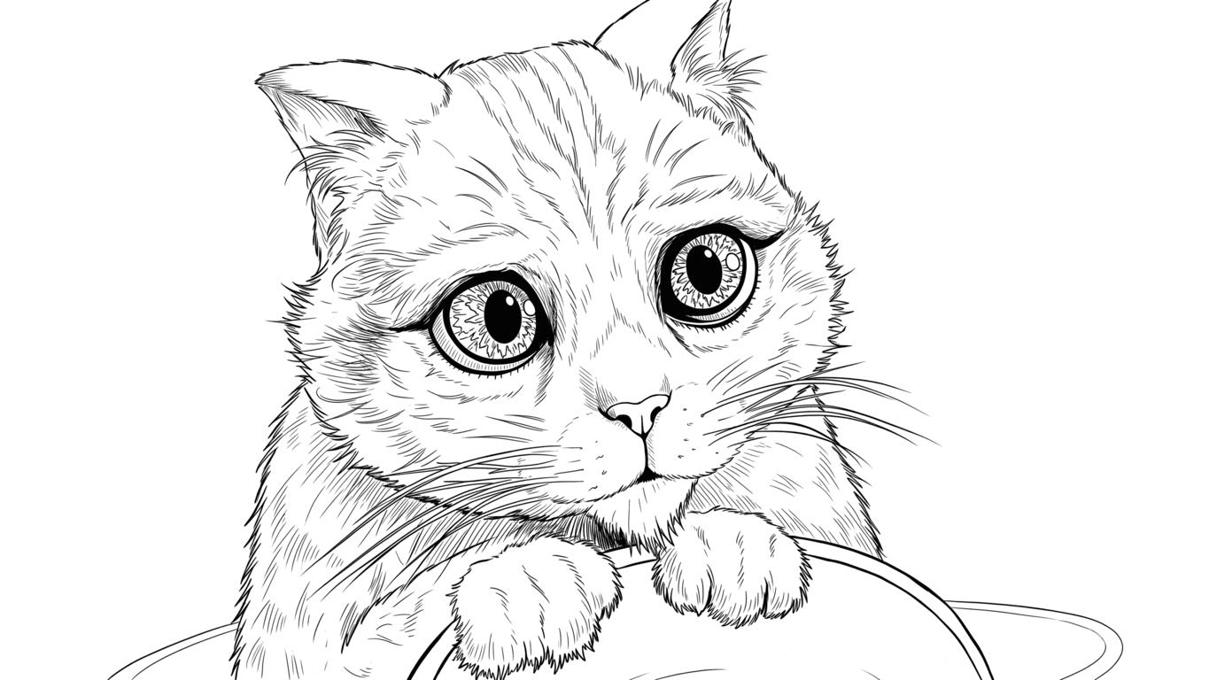 Shrek Gato para colorir