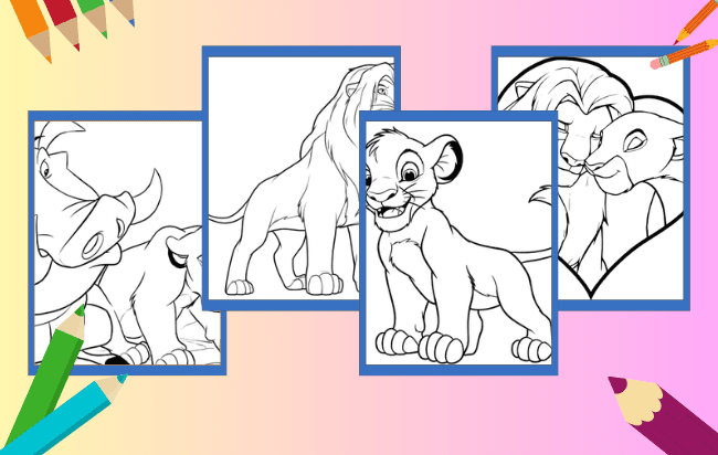 Simba Para Colorir