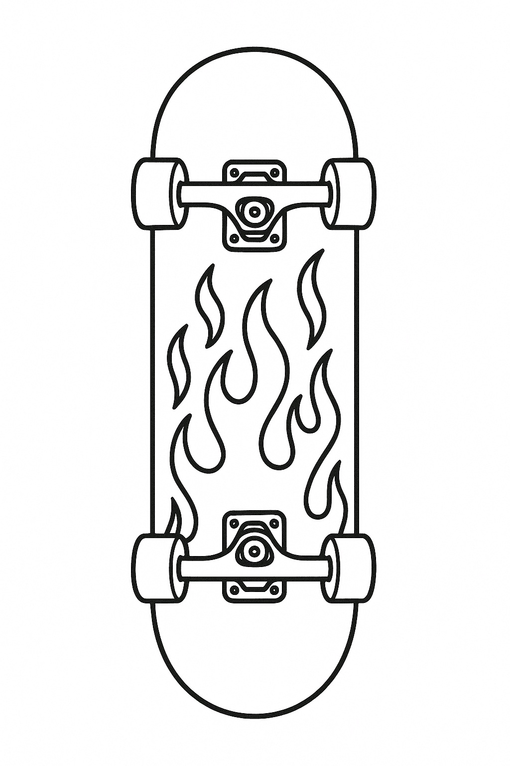 Skate estiloso para colorir