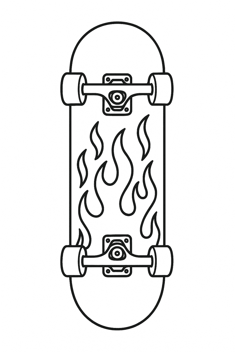 Desenhos de Skate para colorir e imprimir