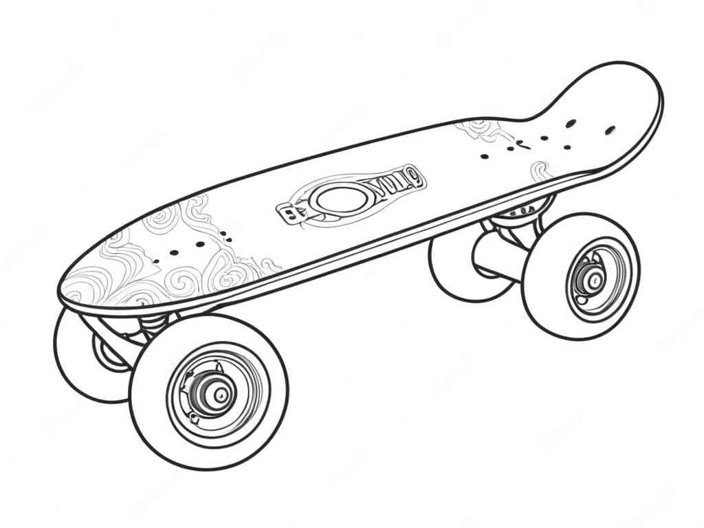 Skate com rodas grandes para colorir