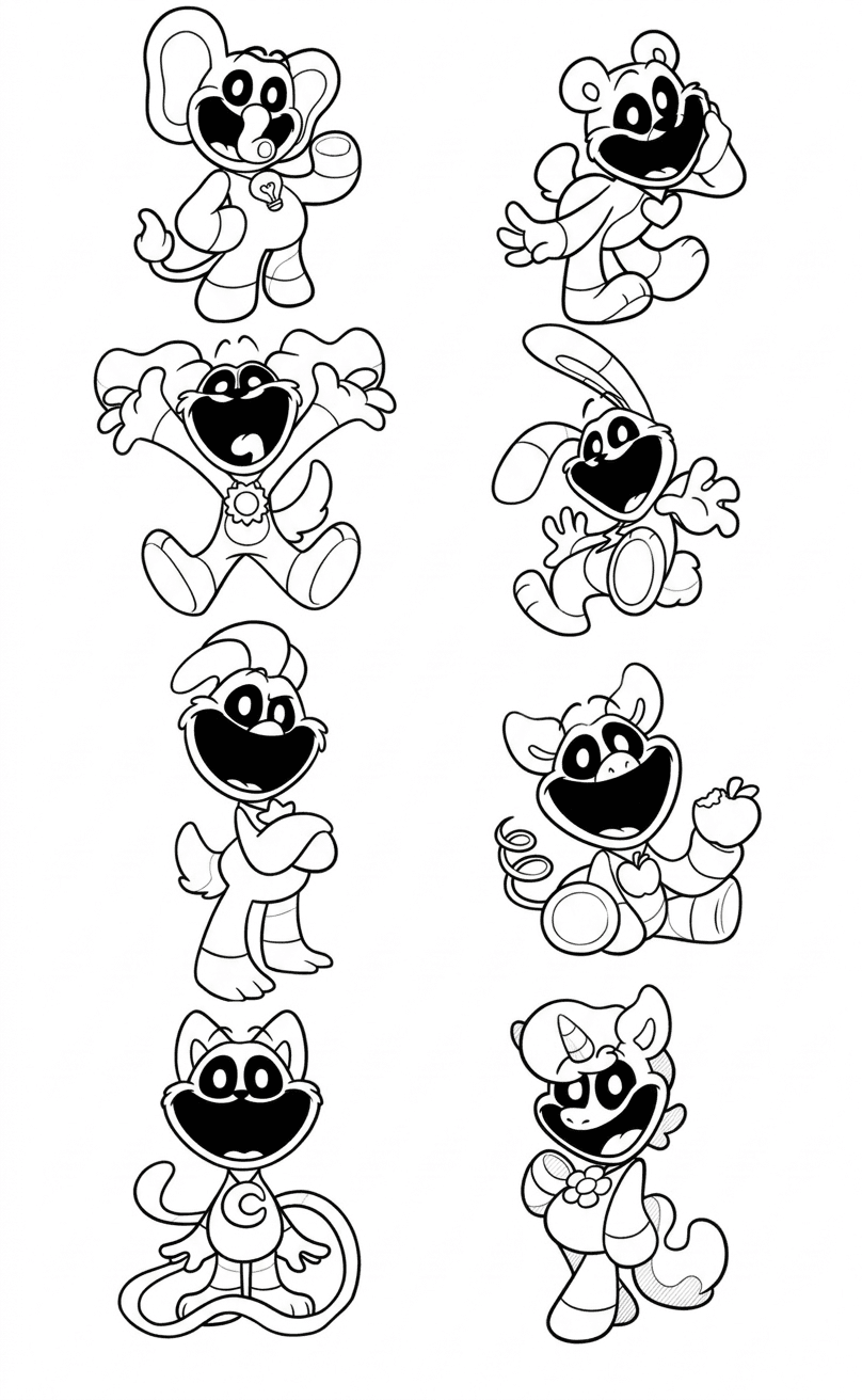 Turma Smiling Critters para colorir