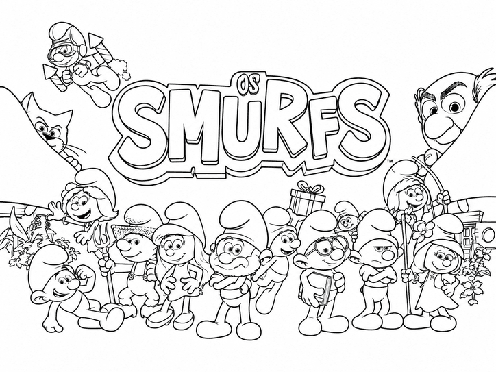 Os Smurfs para colorir