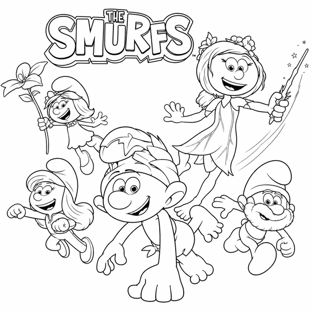 Desenho dos Smurfs para colorir