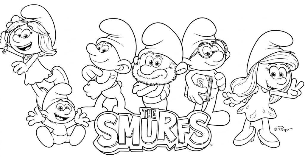Smurfs para colorir