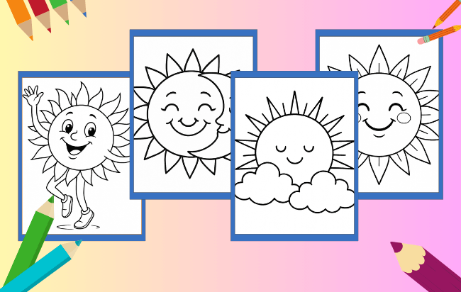 Desenhos de sol para colorir