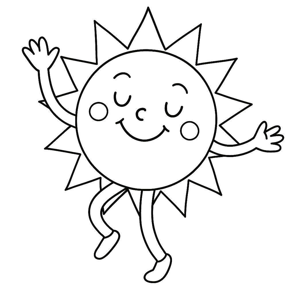 Sol bailarino para colorir