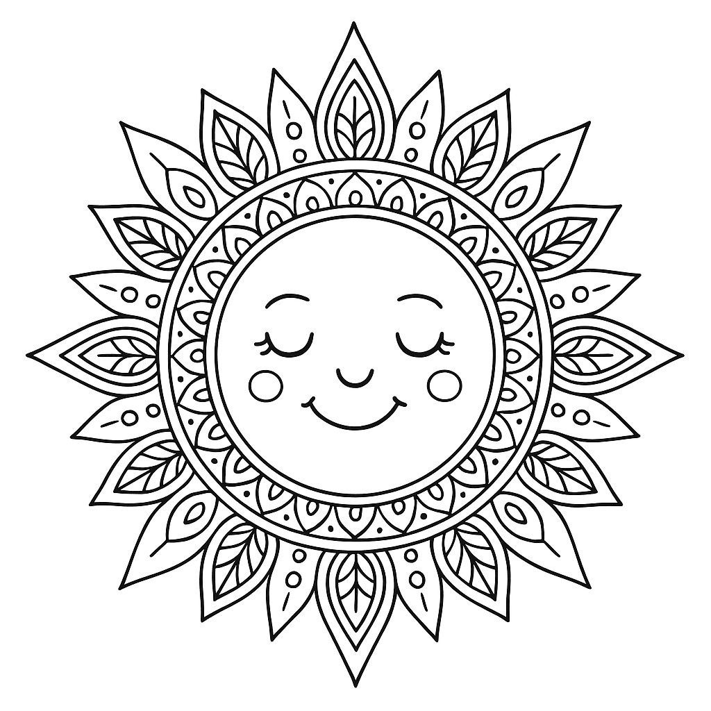 Sol com óculos para colorir
