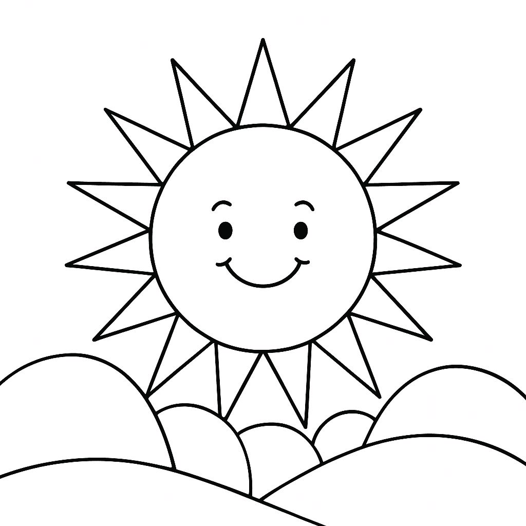 Sol nascente para colorir