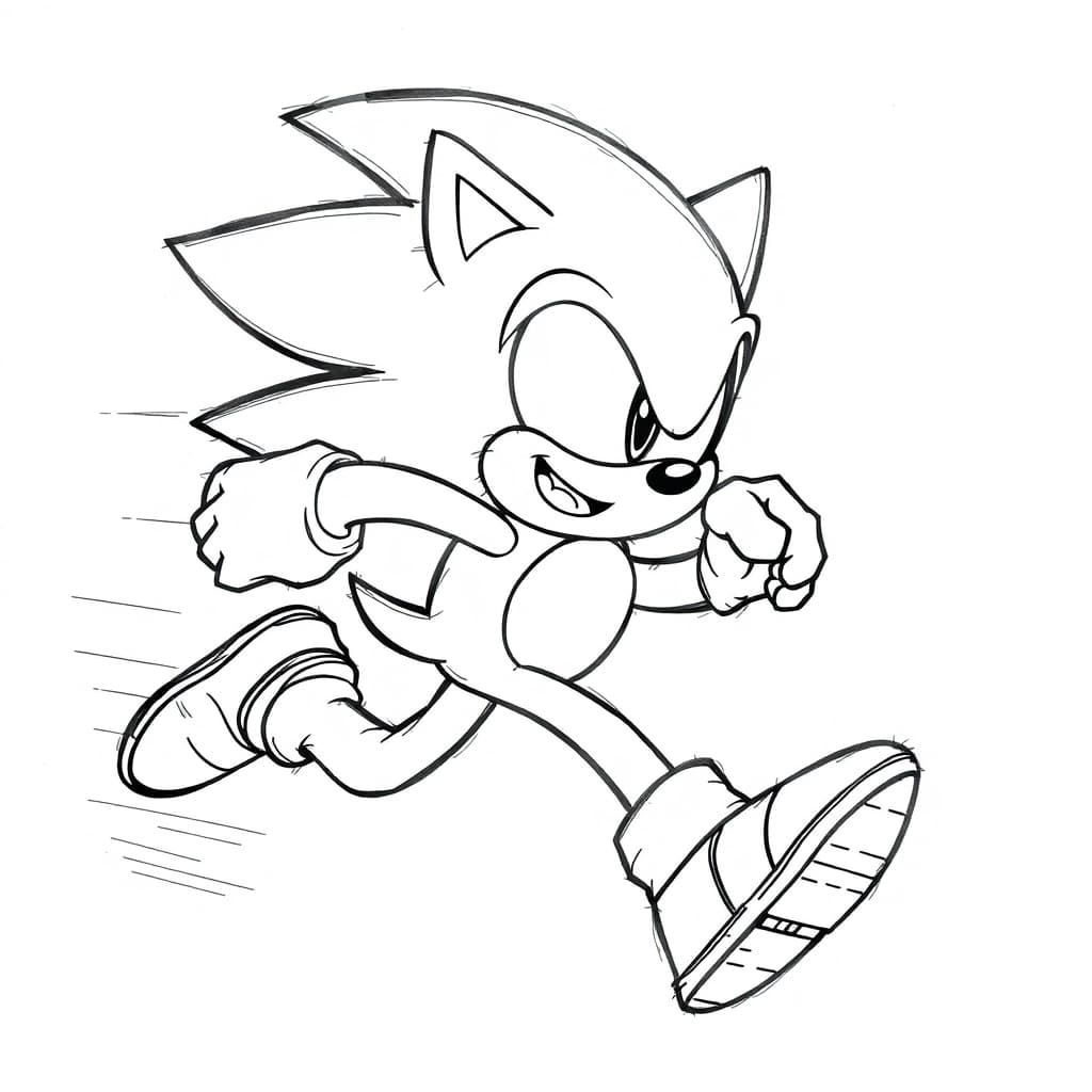 Sonic correndo para pintar