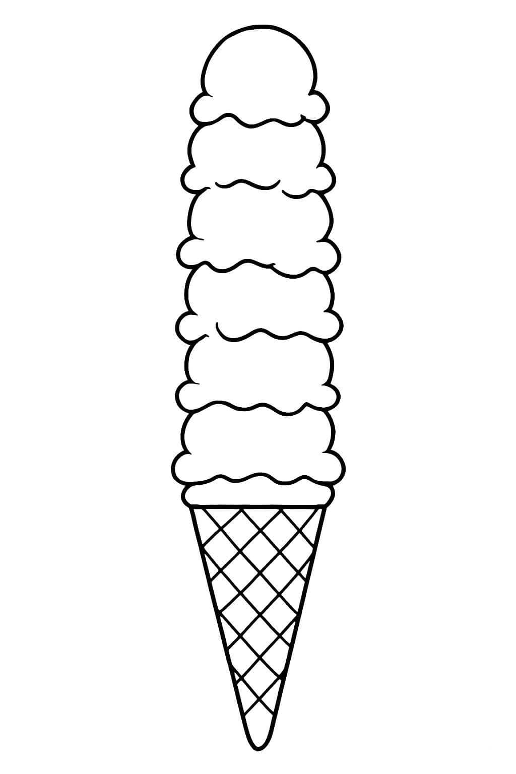 Sorvete torre para colorir