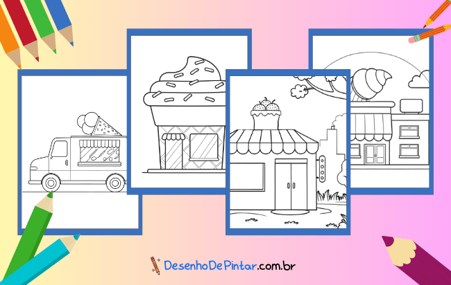 Desenhos de Sorveteria para colorir