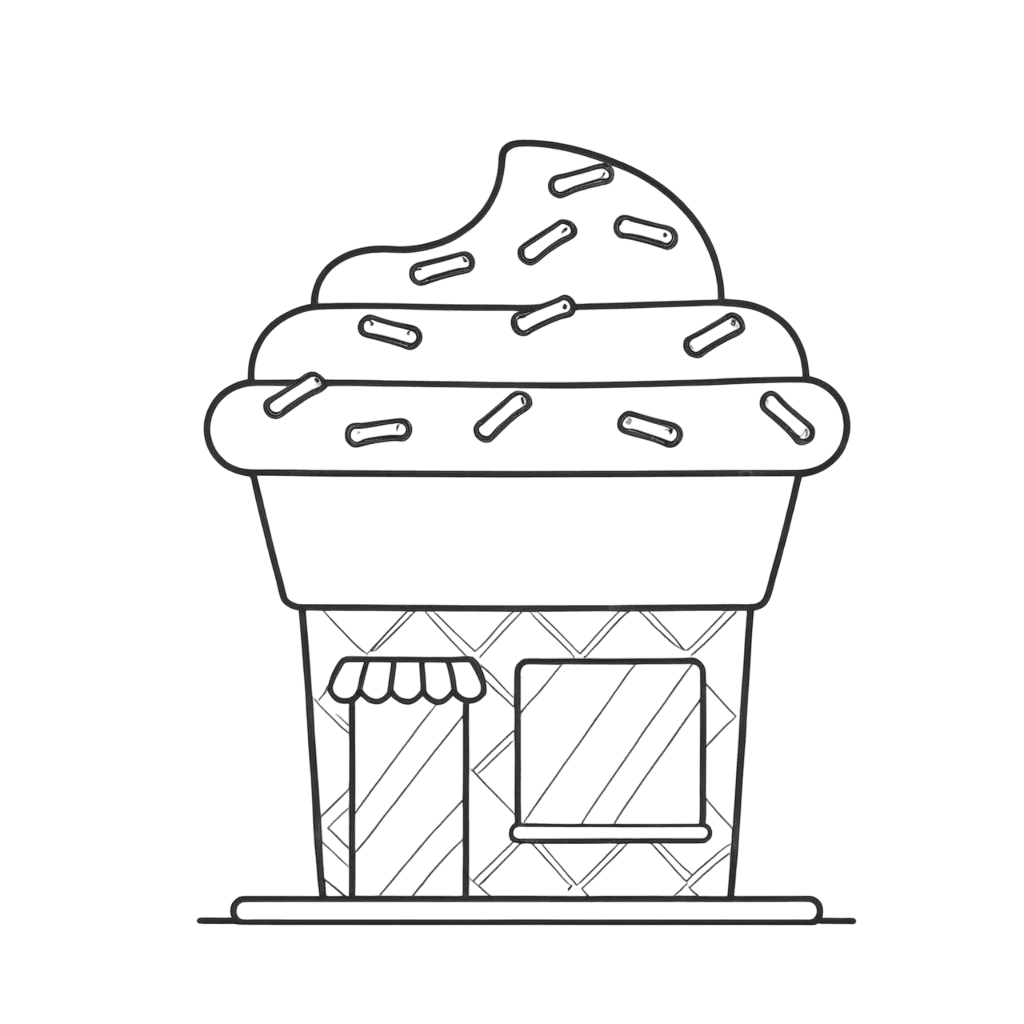 Sorveteria cupcake para colorir