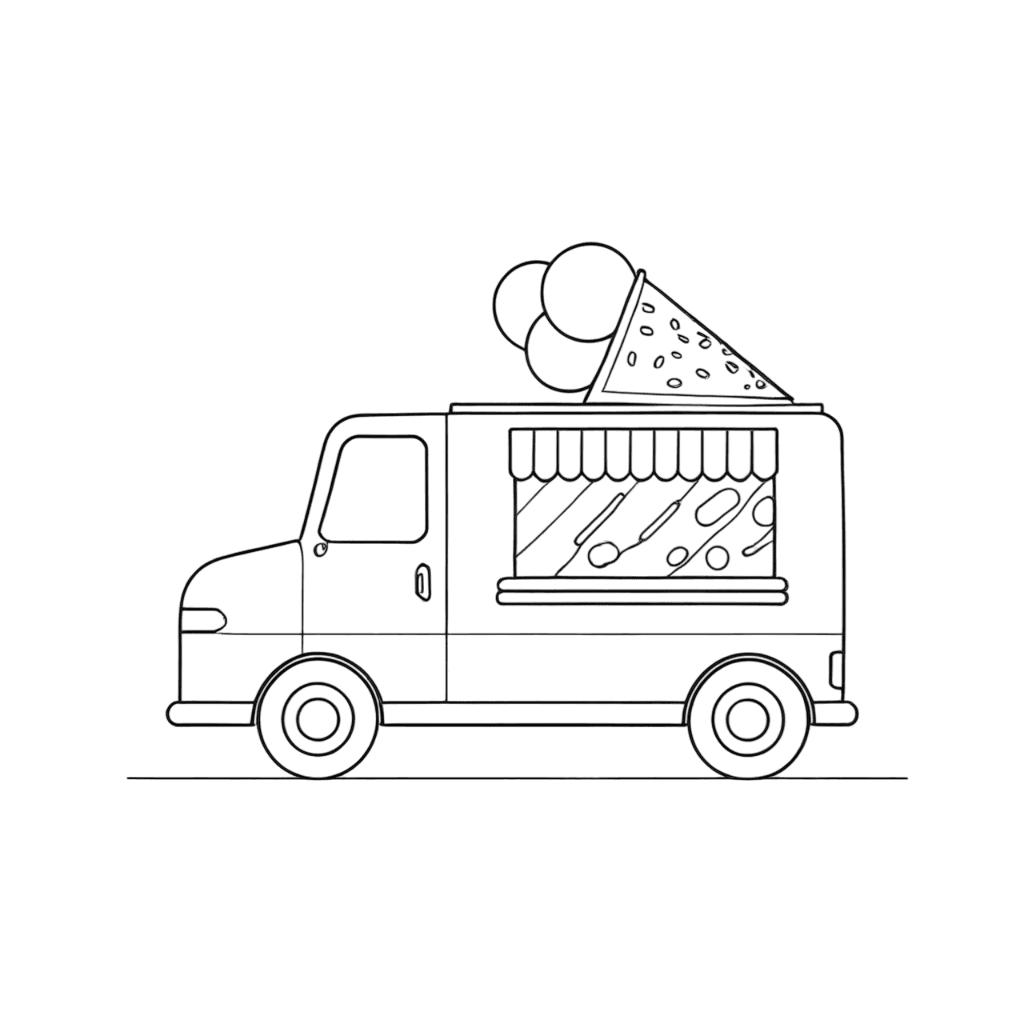 Sorveteria móvel para colorir
