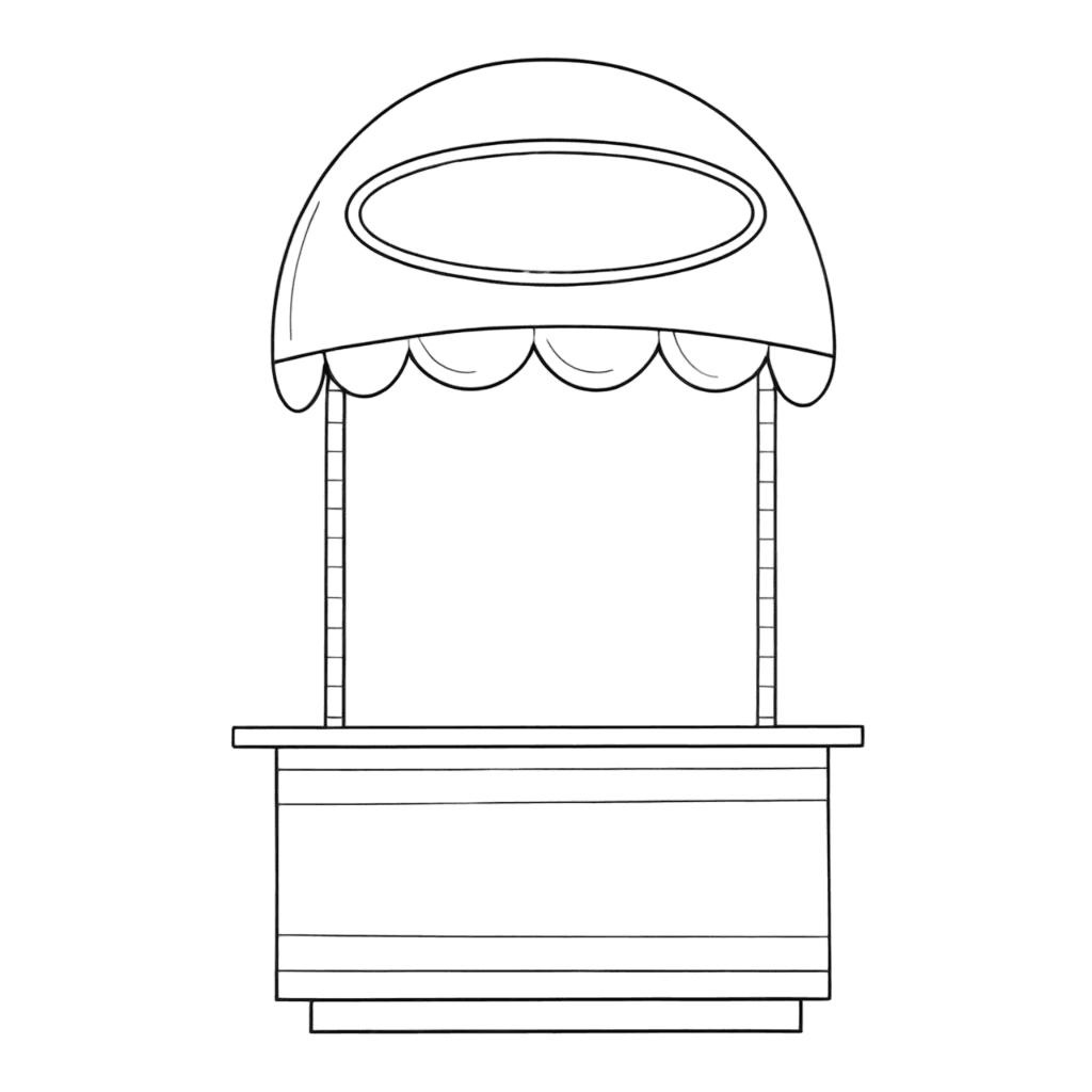 Sorveteria quitanda para colorir