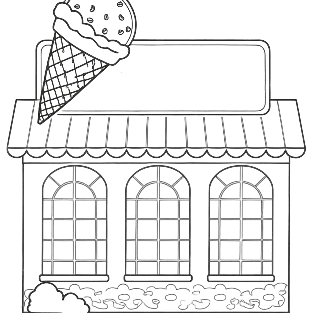 Sorveteria sorvetão para colorir