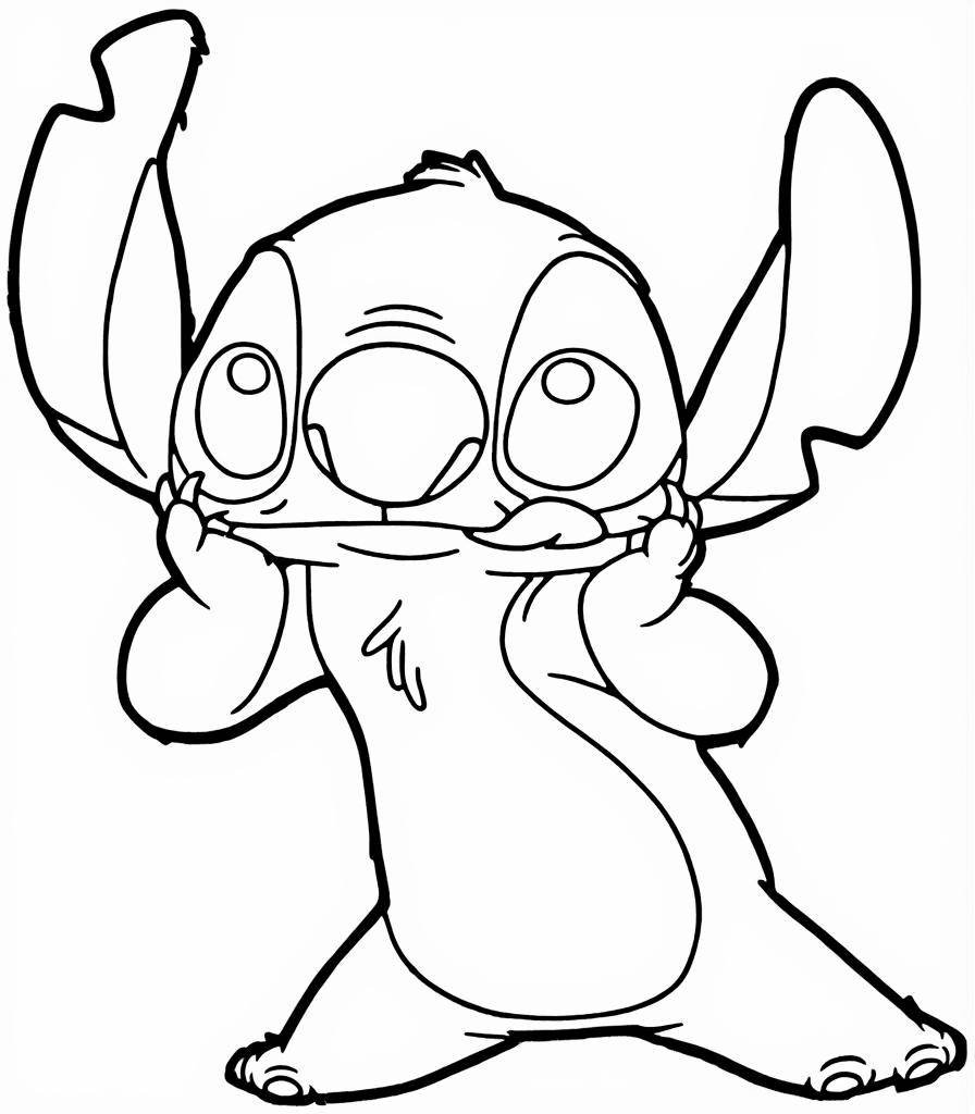 Stitch com fome para colorir