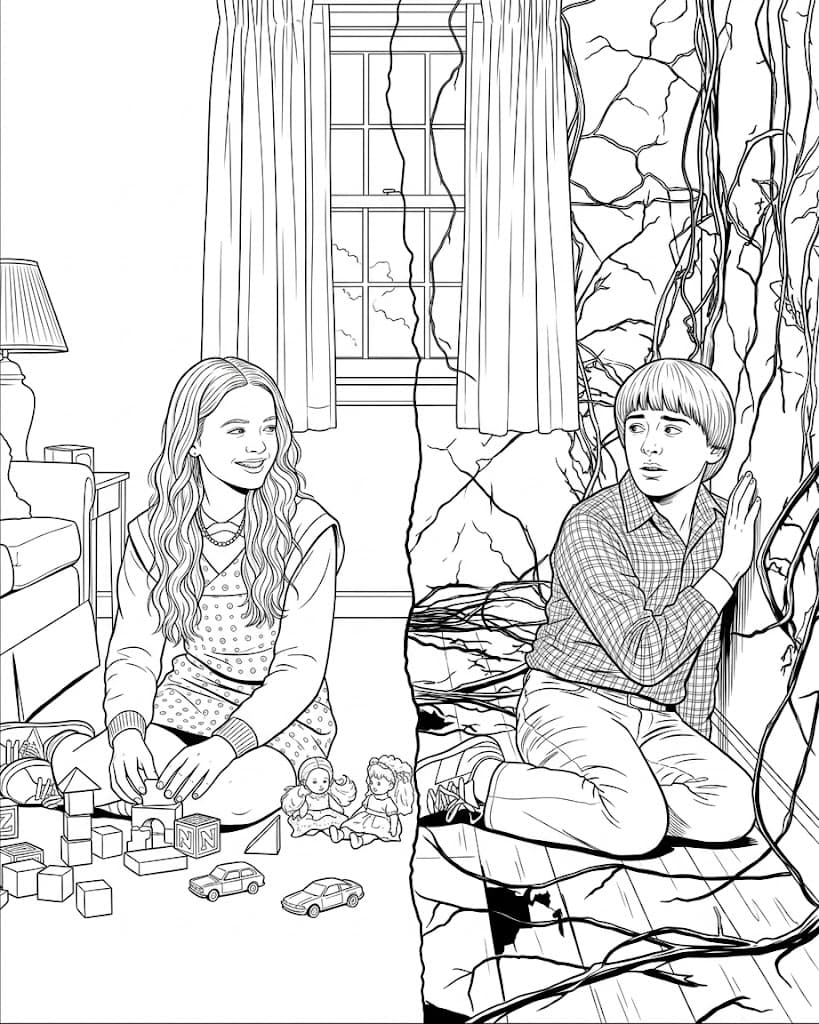 Arte de Stranger Things para colorir