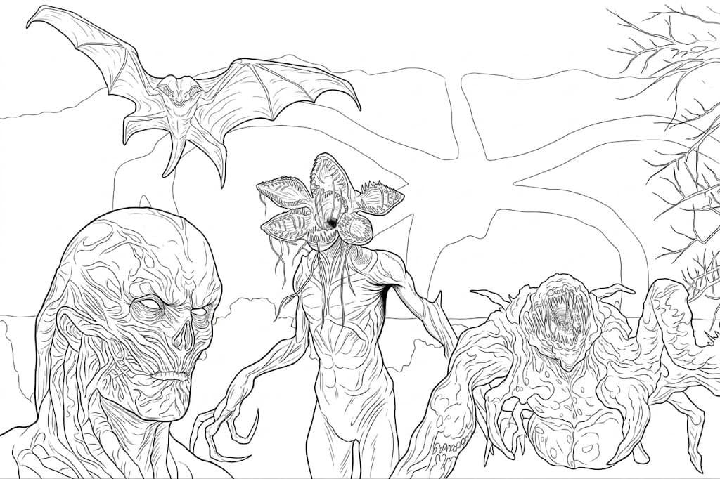 Monstros de Stranger Things para colorir