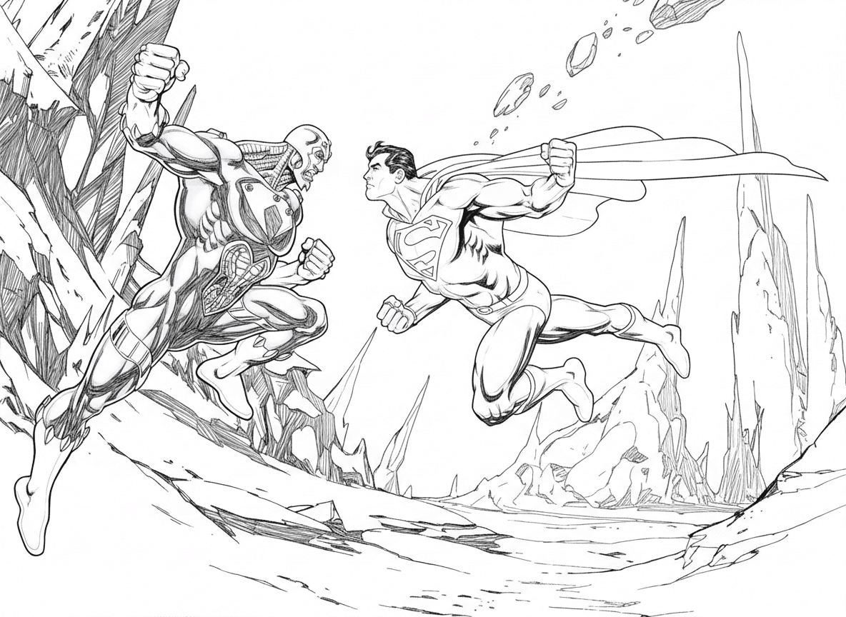 Superman vs Brainiac para colorir