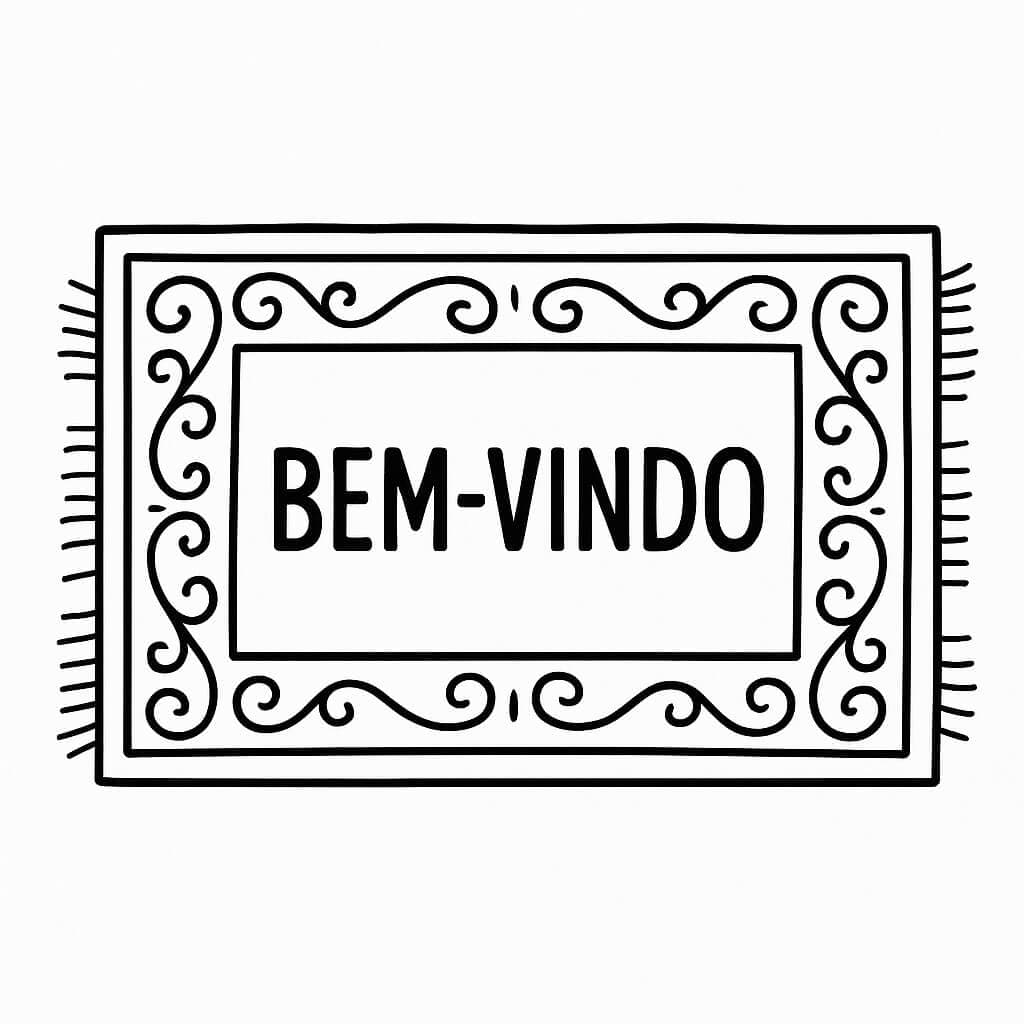 Capacho Bem-vindo para colorir