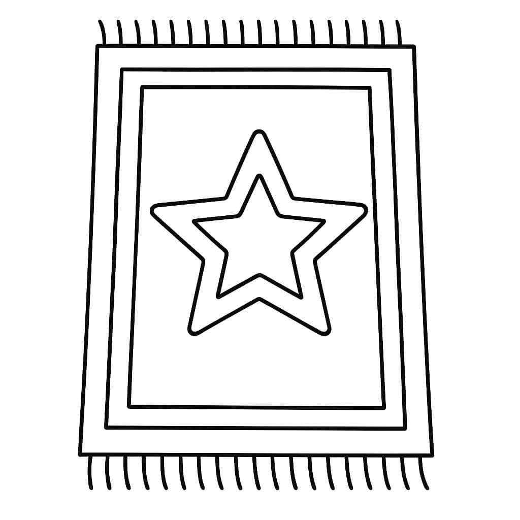 Tapete com estrela para colorir