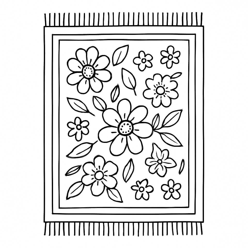 Tapete floral para colorir