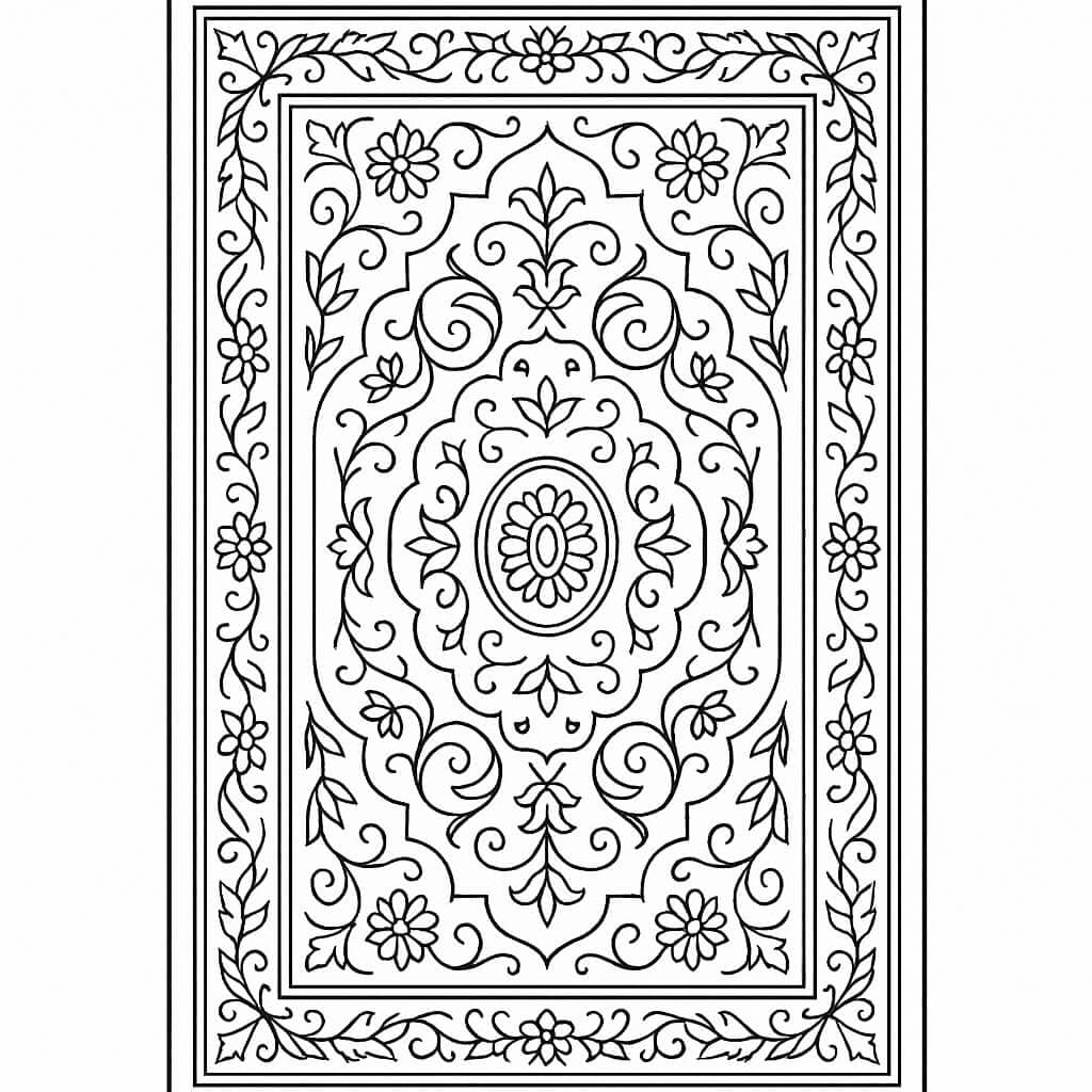 Tapete persiano para colorir