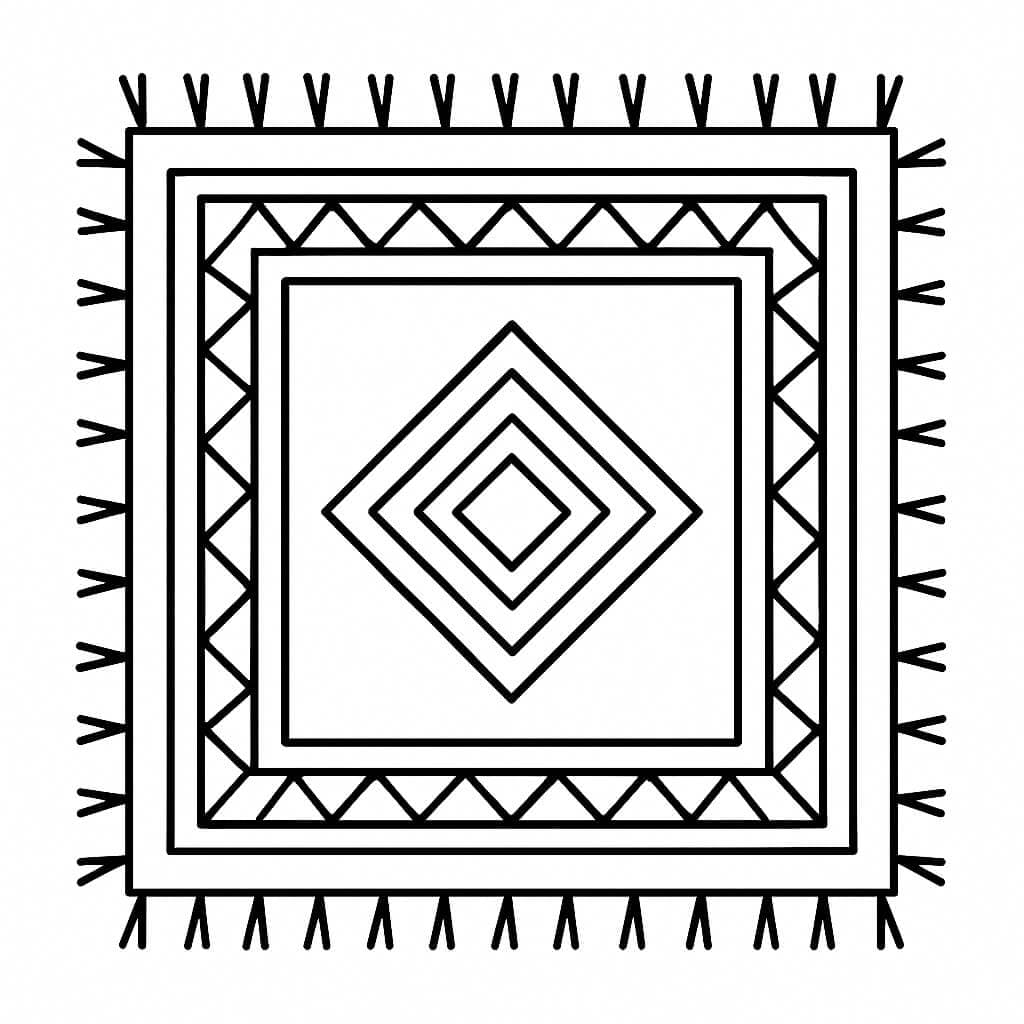 Tapete quadrado para colorir
