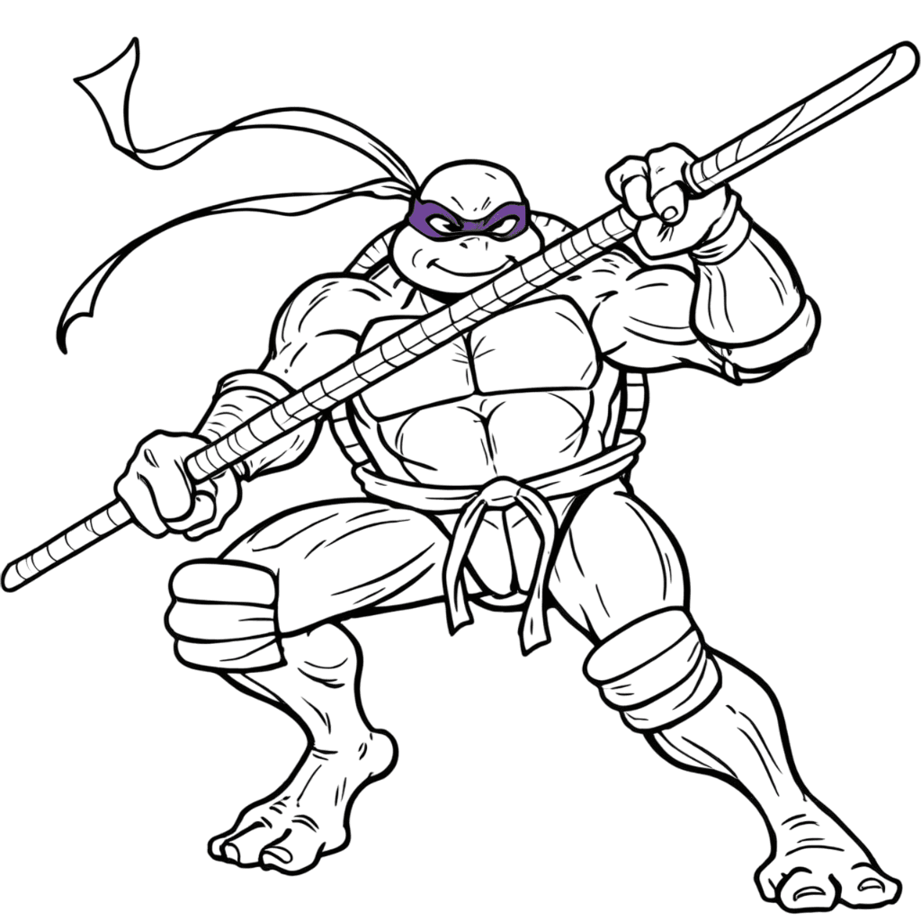 Donatello Tartaruga Ninja para colorir