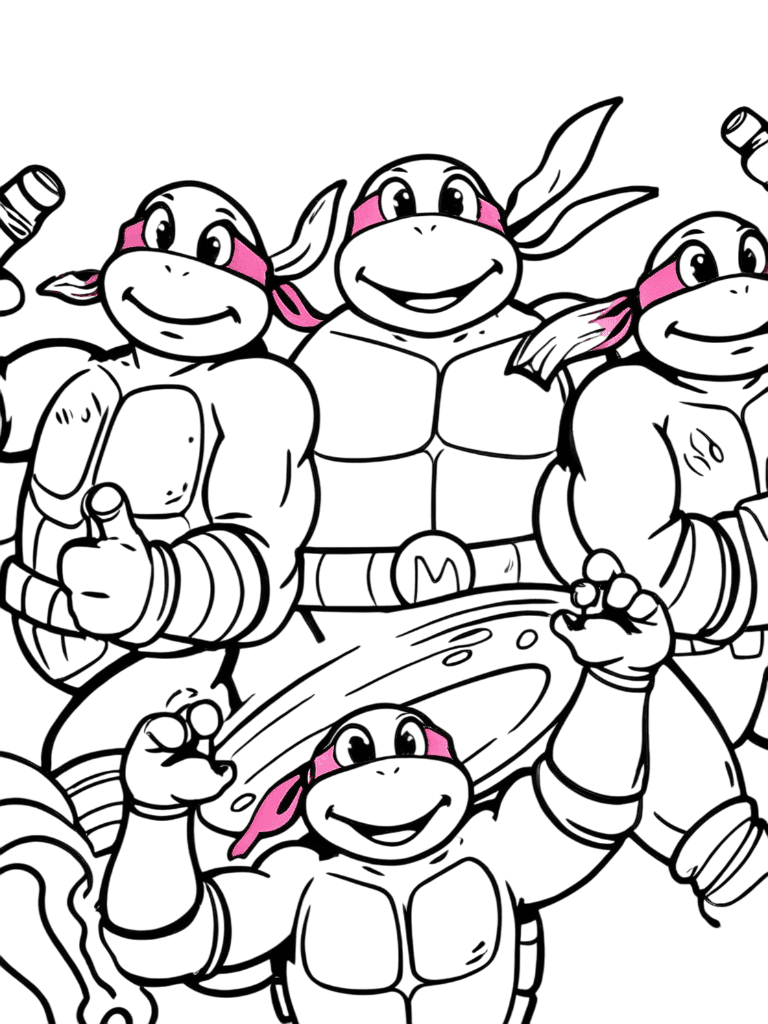Tartaruga Ninja para colorir