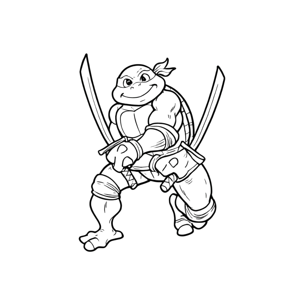 Tartaruga Ninja Leonardo para colorir