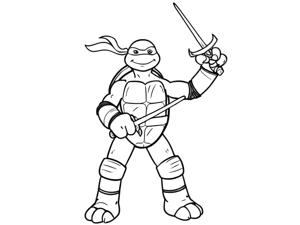 Tartaruga Ninja Rafael para colorir