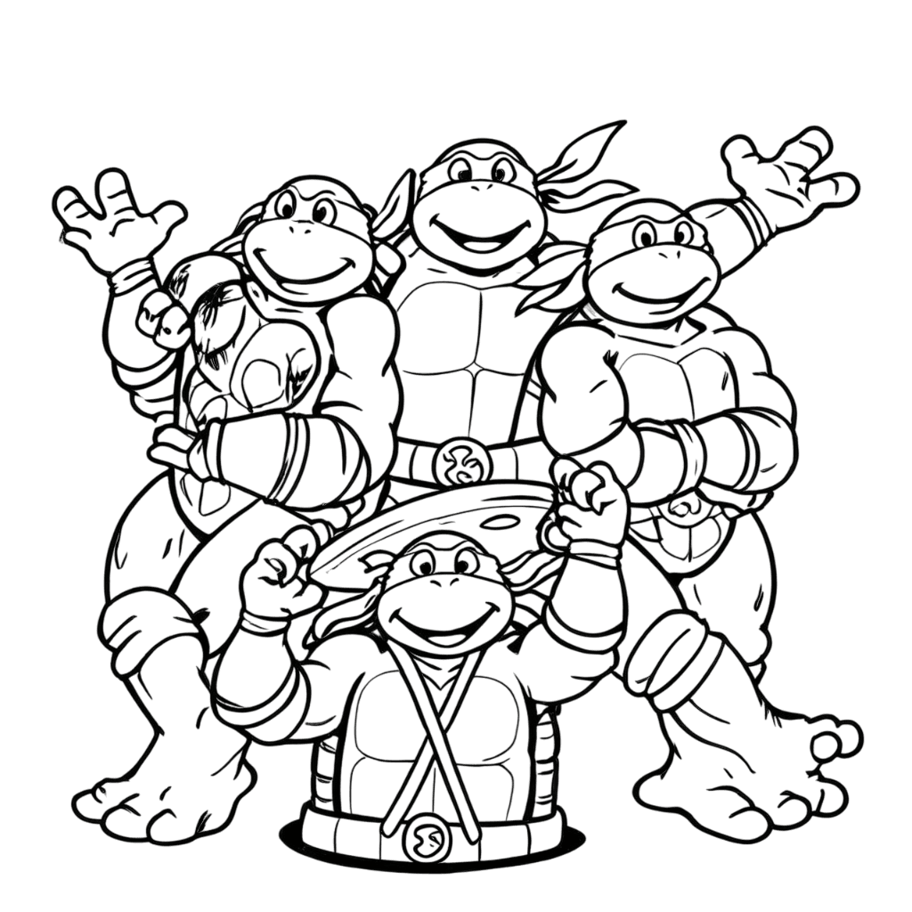 Tartarugas Ninjas para colorir