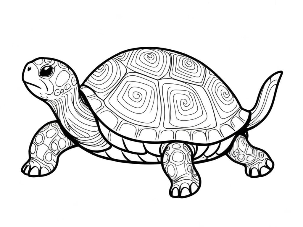 Tartaruga da terceira idade para colorir